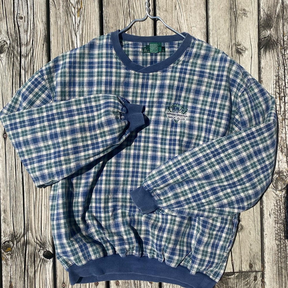 Am A Player Blue Plaid Men's Golf Windbreaker